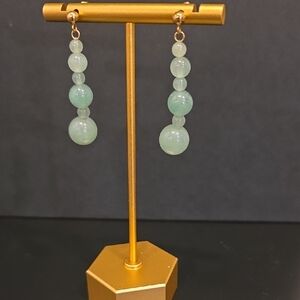 Elegant Green Beaded Earrings